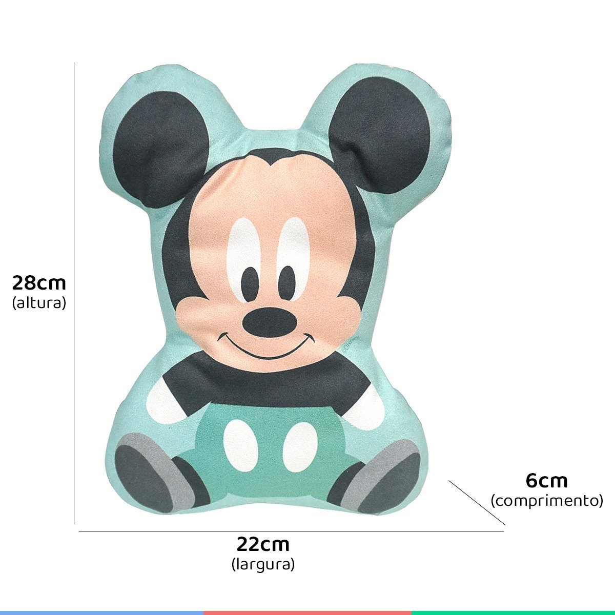 Almofada 2D Berço Bebê Recém Nascido Infantil Macio Lavável Disney Mickey BabyGo Baby Go Almofada -  - 4