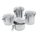 Ver imagem 2 de Kit Pote Inox Com Tampa 4Pcs - Armazenamento Organização