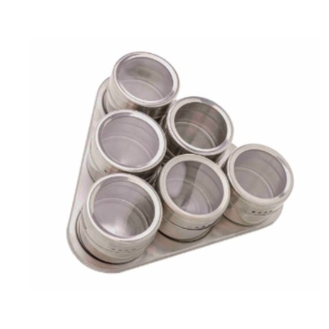 Conjunto 6 Porta Temperos Aço Inox Imantado | Casa Del Grande