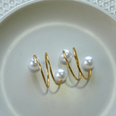 Ver imagem 2 de Kit 8 Pçs Anel para Guardanapo 8 Lugares Pérola Duas Voltas 4,5x4,5cm Argola: Dourada