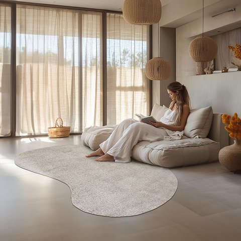 Tapete Mariana Org. Feijão Prata 145x195cm Tapetes São Carlos