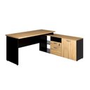 Ver imagem 4 de Mesa L Diretor Dinâmica 150cm a 170cm Pés Painel Mac Pr F5 Cor:macadâmia com Preto