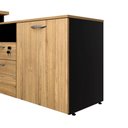 Ver imagem 7 de Mesa L Diretor Dinâmica 150cm a 170cm Pés Painel Mac Pr F5 Cor:macadâmia com Preto
