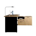 Ver imagem 6 de Mesa L Diretor Dinâmica 150cm a 170cm Pés Painel Mac Pr F5 Cor:macadâmia com Preto