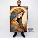 Ver imagem 2 de Quadro Decorativo Virgem Maria Abstrato em Moldura Caixa Tacolado Moldura Caixa Alta 4,5cm Madeira C