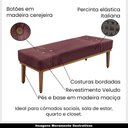 Ver imagem 3 de Recamier Decorativo 140cm Kors Veludo Pés de Madeira Vinho - Gran Belo