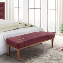 Ver imagem 5 de Recamier Decorativo 140cm Kors Veludo Pés de Madeira Vinho - Gran Belo