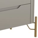 Ver imagem 4 de Mesa de Cabeceira Orgânica 2 Gavetas Pés Industrial Dourado Bliss I03 Grigio - Lyam Decor