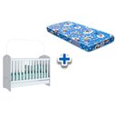 Ver imagem 1 de Berço / Mini Cama Infantil Bala de Menta 3 em 1 + Colchão Ortobom Branco - Henn