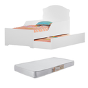 Ver imagem 1 de Cama Infantil Juvenil Livia Branco com Auxiliar Proteção Lateral + 1 Colchão D18