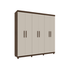 Guarda Roupa Casal 6 Portas 3 Gavetas Olimpo Tcil Cacau / Off Whitte - 1
