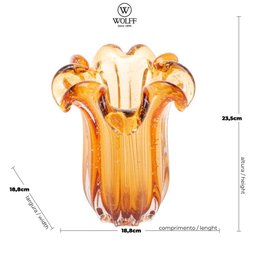 Vaso De Vidro Italy Âmbar 19Cm X 24Cm - Wolff - 5