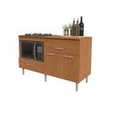 Ver imagem 5 de Balcão para Cooktop 1,40m 5 Bocas 1 Nicho com 2 Portas e 2 Gavetas Turim Nature Lojas Movelove