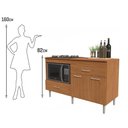 Ver mais imagens de Balcão para Cooktop 1,40m 5 Bocas 1 Nicho com 2 Portas e 2 Gavetas Turim Nature Lojas Movelove