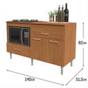 Ver imagem 7 de Balcão para Cooktop 1,40m 5 Bocas 1 Nicho com 2 Portas e 2 Gavetas Turim Nature Lojas Movelove