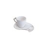 Cj 6 Xícaras P/café C/pires Curvado de Porcelana Flower Design Plate Colorido 90ml Wolff - 2