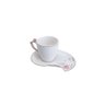 Cj 6 Xícaras P/café C/pires Curvado de Porcelana Flower Design Plate Colorido 90ml Wolff - 3