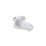 Cj 6 Xícaras P/café C/pires Curvado de Porcelana Flower Design Plate Colorido 90ml Wolff - 4
