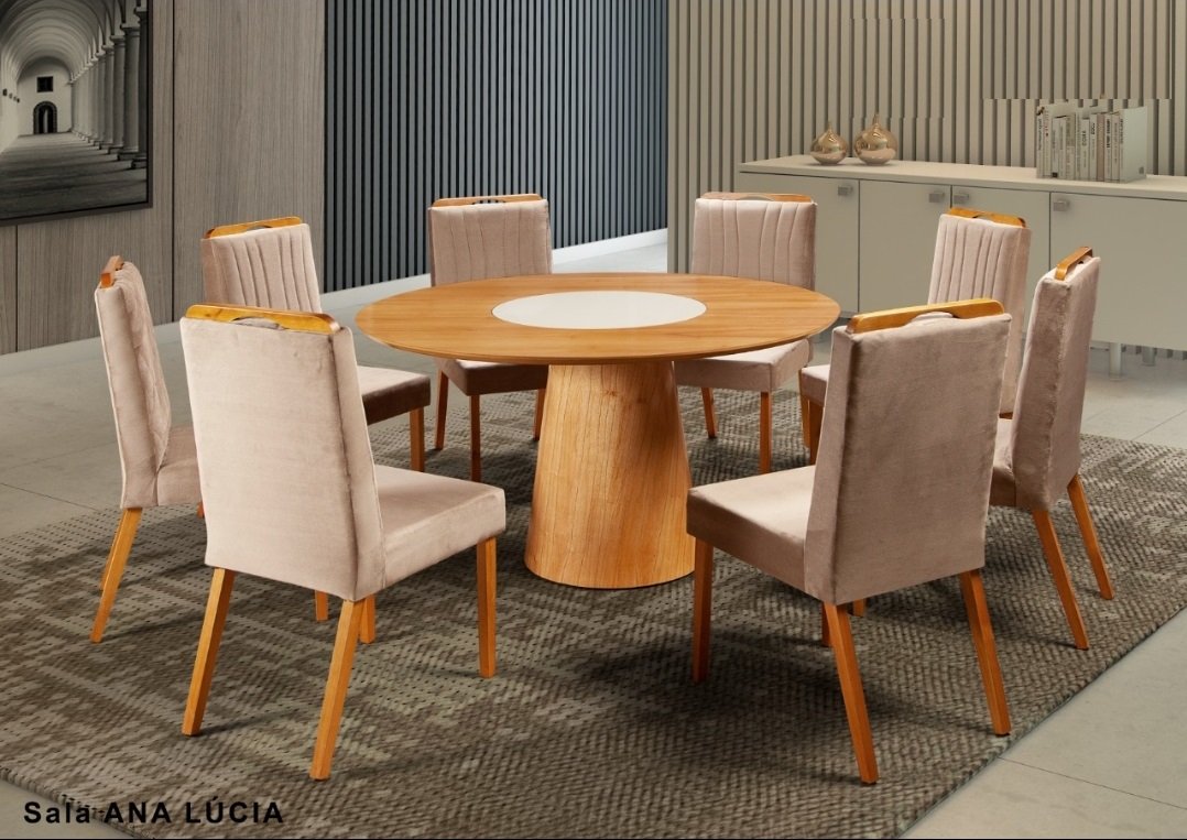 Mesa de Jantar Cone 75cm Laminada com Giratório de Vidro Off - Tampo de ...