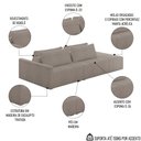 Ver imagem 3 de Sofá Ilha Modular com Puff para Sala Living 252cm Georgia K04 Bouclê Bege Escuro - Mpozenato
