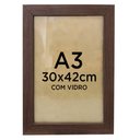 Ver imagem 1 de Moldura Quadro A3 30x42cm Diploma Certificado Foto com Vidro TaColado Moldura Madeira Escura 05 Unid