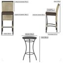 Ver imagem 2 de Mesa Bistrô e 4 Banquetas Roma Preta Corda Náutica Estofado 9 Trama Original