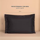 Ver imagem 4 de Kit 2 Fronhas Slim com 3 Abas 50cm X 70cm Micropercal 200 Fios - Preto