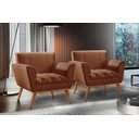 Ver imagem 2 de Conjunto - 2 Poltronas Lyz Corino Caramelo