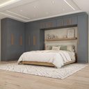 Ver imagem 7 de Guarda Roupa Modulado de Canto Closet Madrid 14 Portas Bater 2 Gavetas MDP Cinza Maxel Móveis