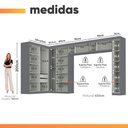 Ver imagem 3 de Guarda Roupa Modulado de Canto Closet Madrid 14 Portas Bater 2 Gavetas MDP Cinza Maxel Móveis