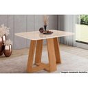 Ver imagem 1 de Mesa de Sala Jantar Lins Sc89 C/tampo Madeirado Vidro Curvo 120x80cm Nature/off White - Henn