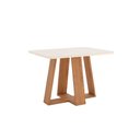 Ver imagem 3 de Mesa de Sala Jantar Lins Sc89 C/tampo Madeirado Vidro Curvo 120x80cm Nature/off White - Henn