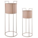 Ver imagem 1 de Conjunto 2 Cachepots Decorativos com Suporte de Metal Rose Sd0287 Btc