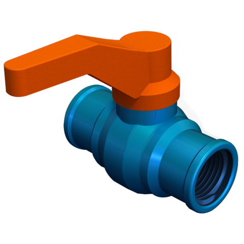 Registro de Esfera Rosca com Alavanca Pvc Bitola 3/4'' Cor Azul Irriga Durín
