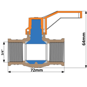 Ver imagem 3 de Registro de Esfera Rosca com Alavanca Pvc Bitola 3/4'' Cor Azul Irriga Durín