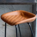 Ver imagem 4 de Banqueta Média Leather 65 cm Estrutura em Aço Assento em Courissimo Marrom - Edecasamoveis