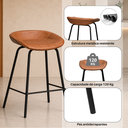 Ver imagem 6 de Banqueta Média Leather 65 cm Estrutura em Aço Assento em Courissimo Marrom - Edecasamoveis