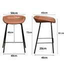 Ver imagem 2 de Banqueta Média Leather 65 cm Estrutura em Aço Assento em Courissimo Marrom - Edecasamoveis