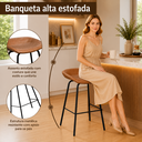 Ver mais imagens de Banqueta Média Leather 65 cm Estrutura em Aço Assento em Courissimo Marrom - Edecasamoveis