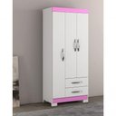 Ver imagem 2 de Guarda-roupa 3 Portas Nazta Rosa - Moveisaqui