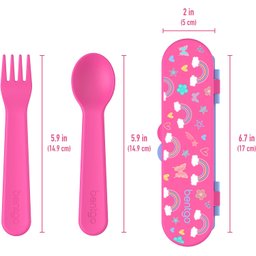 Bentgo Conjunto de Utensílios Infantis de Plástico Rosa - 5