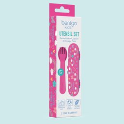 Bentgo Conjunto de Utensílios Infantis de Plástico Rosa - 7