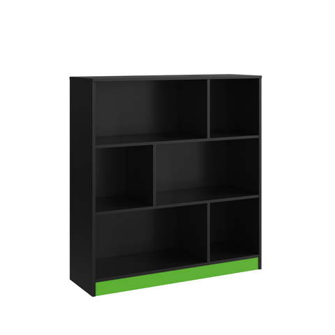 Estante para Escritório 6 Nichos B25 Emovell:preto e Verde