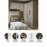 Quarto de Canto Solteiro com Guarda Roupas Cabeceira Paris Luciane Móveis - 5