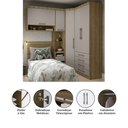 Ver imagem 5 de Quarto de Canto Solteiro com Guarda Roupas Cabeceira Paris Luciane Móveis