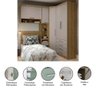 Quarto de Canto Solteiro com Guarda Roupas Cabeceira Paris Luciane Móveis - 5
