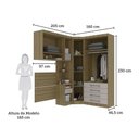 Ver imagem 4 de Quarto de Canto Solteiro com Guarda Roupas Cabeceira Paris Luciane Móveis