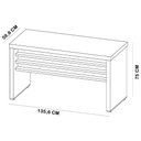 Ver imagem 4 de Mesa para Escritório Home Office 135cm Atria Executiva A02 Nogal Preto - Lyam Decor