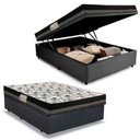 Ver imagem 1 de Cama Baú Casal Sintético + Colchão Casal Ortobom Iso Dupla Face 60x138x188 Cinza