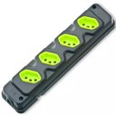 Ver imagem 1 de Tomada em Barra Robust 4t 2p+t 20a Preto com Verde - 28310400117 - Fiolux Tomada Barra 4t 2p+t 20a R